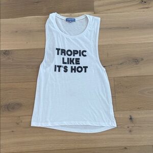 White Graphic Tank Top